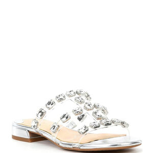 Alex Marie Silver / Crystal Slide Sandals – Size 8